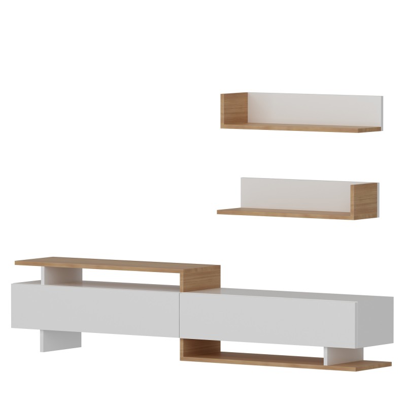 Hanah Home TV Unit Ayaz - White, Teak White
Teak