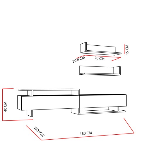 TV Unit Ayaz - White, Teak White
Teak Hanah Home TV Unit Ayaz - White, Teak White
Teak
