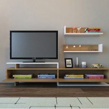 TV Unit Ayaz - Teak, White White
Teak