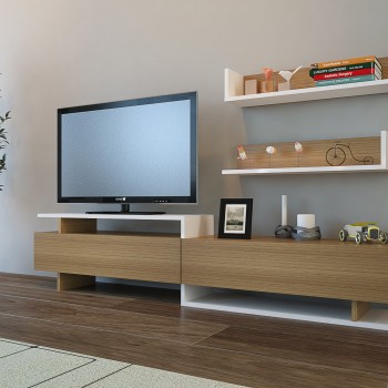TV Unit Ayaz - Teak, White White
Teak