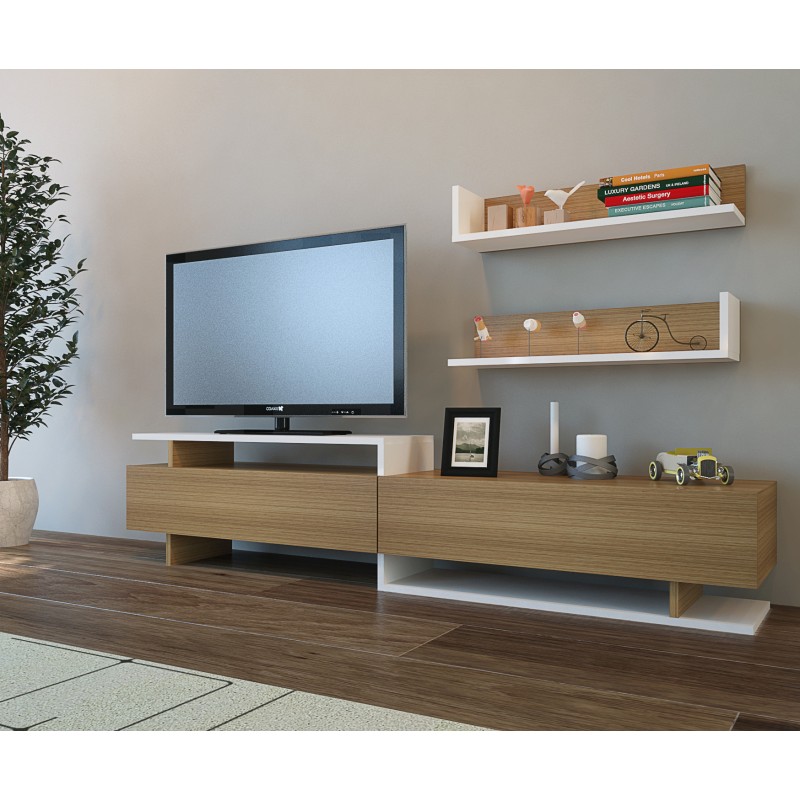 Hanah Home TV Unit Ayaz - Teak, White White
Teak
