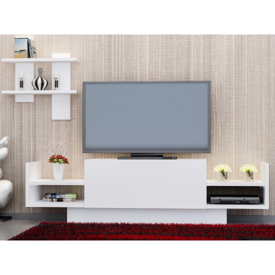 TV Unit Bahar - White White Hanah Home TV Unit Bahar - White White