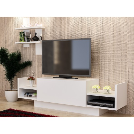 TV Unit Bahar - White White Hanah Home TV Unit Bahar - White White