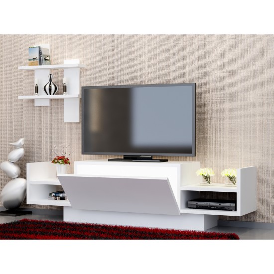 TV Unit Bahar - White White Hanah Home TV Unit Bahar - White White