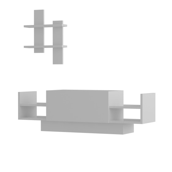 TV Unit Bahar - White White Hanah Home TV Unit Bahar - White White