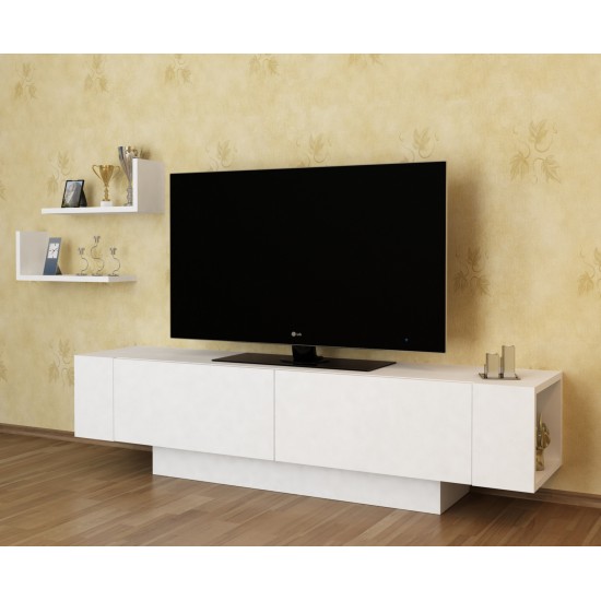 TV Unit Ekol - White White Hanah Home TV Unit Ekol - White White