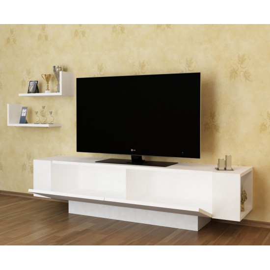 TV Unit Ekol - White White Hanah Home TV Unit Ekol - White White