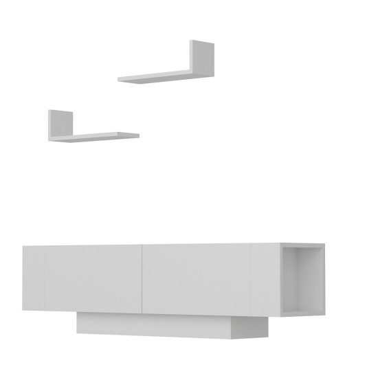 TV Unit Ekol - White White Hanah Home TV Unit Ekol - White White
