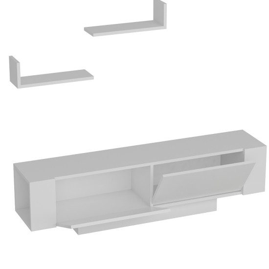 TV Unit Ekol - White White Hanah Home TV Unit Ekol - White White