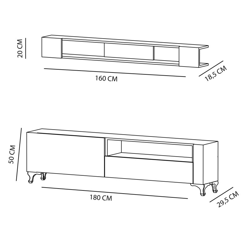 TV Unit Kar - White White
