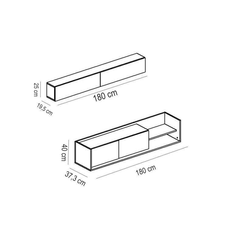 Hanah Home TV Unit Kale - Teak, White White
Teak