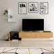 Έπιπλο Τηλεόρασης Liza - Χρώμα Teak Λευκό - 180x30x40εκ Έπιπλο Τηλεόρασης Liza - Χρώμα Teak Λευκό - 180x30x40εκ
