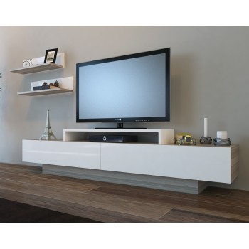 Έπιπλο Τηλεόρασης Lusi - Χρώμα Cordoba Λευκό - 180x31x40εκ