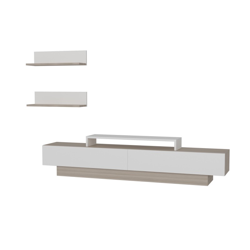 Έπιπλο Τηλεόρασης Lusi - Χρώμα Cordoba Λευκό - 180x31x40εκ