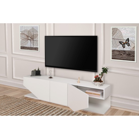 TV Stand Inci - White White Hanah Home TV Stand Inci - White White