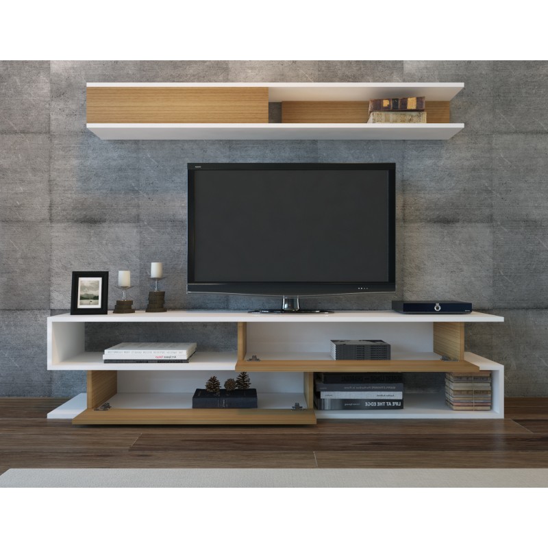 Hanah Home TV Unit Sims - White, Teak White
Teak