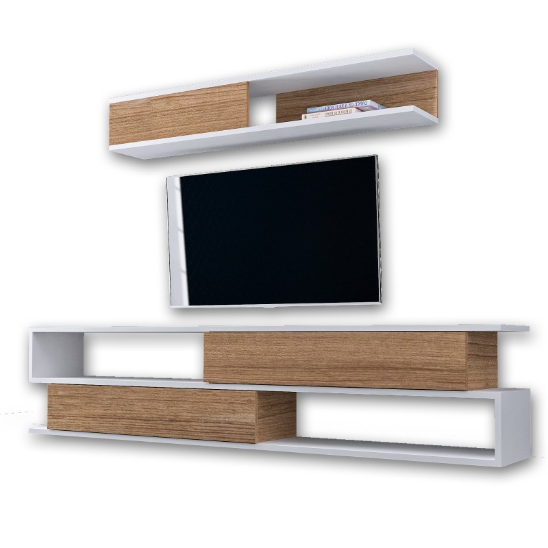 Hanah Home TV Unit Sims - White, Teak White
Teak