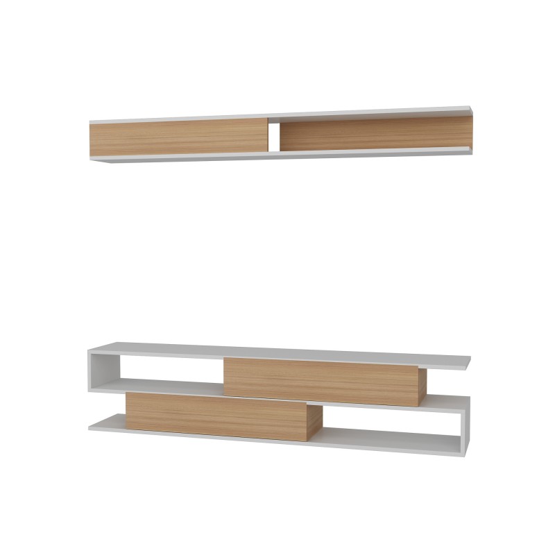 Hanah Home TV Unit Sims - White, Teak White
Teak