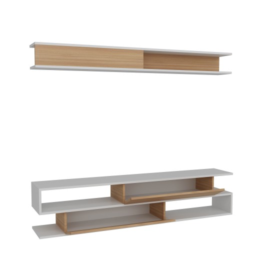 Hanah Home TV Unit Sims - White, Teak White
Teak