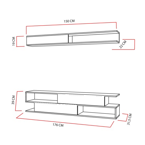 TV Unit Sims - Teak, White White
Teak Hanah Home TV Unit Sims - Teak, White White
Teak