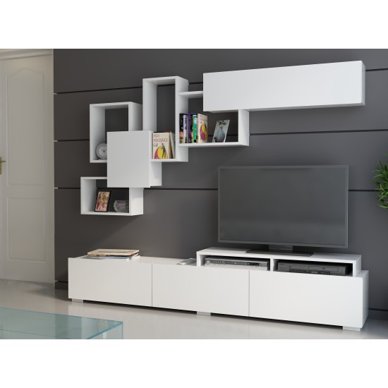 Σύνθεση Σαλονιού Amor - Χρώμα Λευκό - 210x35x30εκ Σύνθεση Σαλονιού Amor - Χρώμα Λευκό - 210x35x30εκ