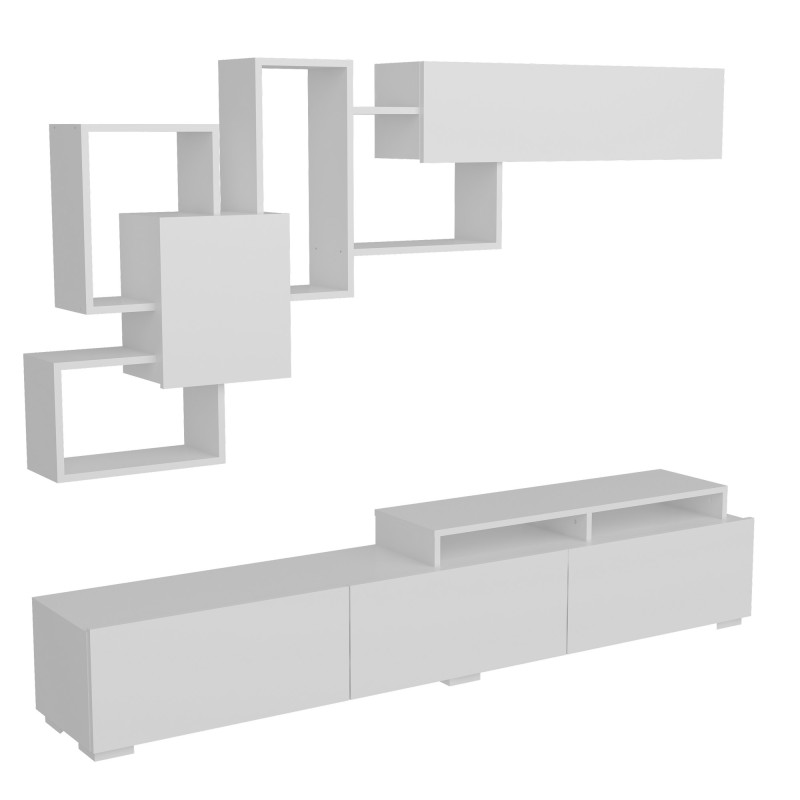 Σύνθεση Σαλονιού  Amor - Χρώμα Λευκό - 210x35x30εκ