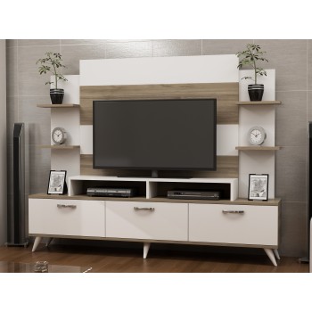 TV Unit Diana - White, Walnut White
Walnut