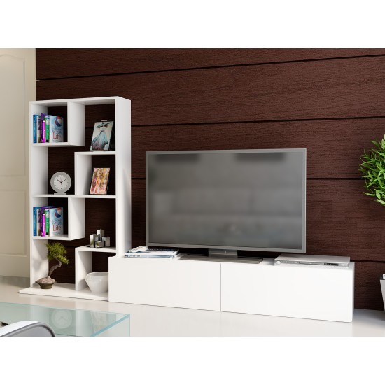 Hanah Home TV Unit Bare - White White