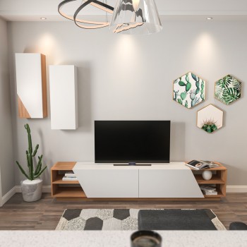 TV Unit Zebra - White, Teak White
Teak