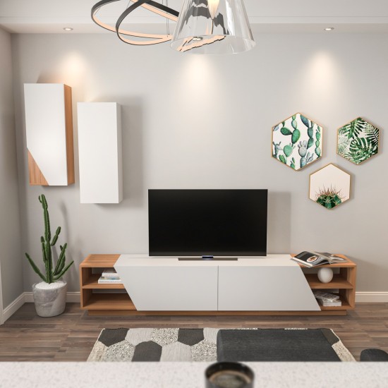 Hanah Home TV Unit Zebra - White, Teak White
Teak