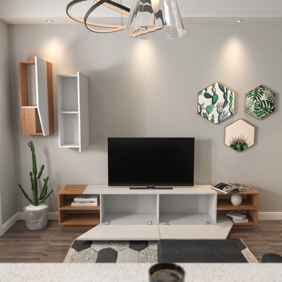 Hanah Home TV Unit Zebra - White, Teak White
Teak