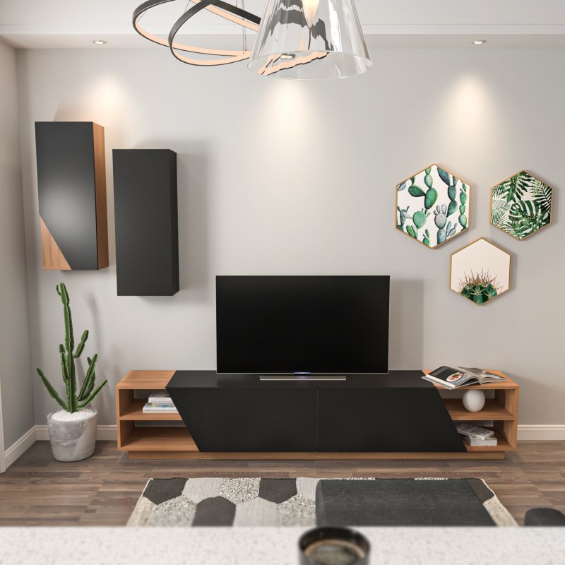 Hanah Home TV Unit Zebra - Black, Teak Black
Teak