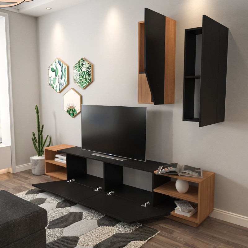 Hanah Home TV Unit Zebra - Black, Teak Black
Teak