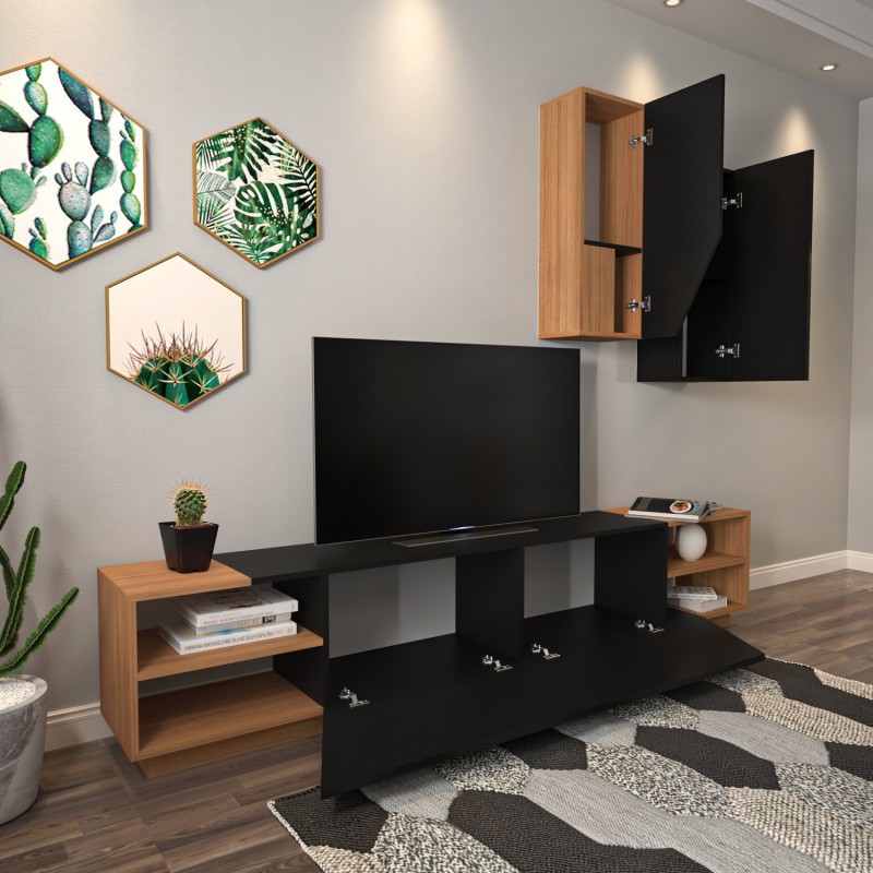 Hanah Home TV Unit Zebra - Black, Teak Black
Teak