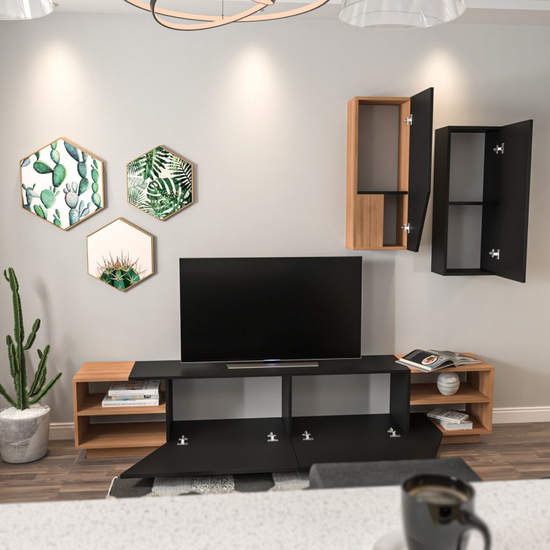 Hanah Home TV Unit Zebra - Black, Teak Black
Teak