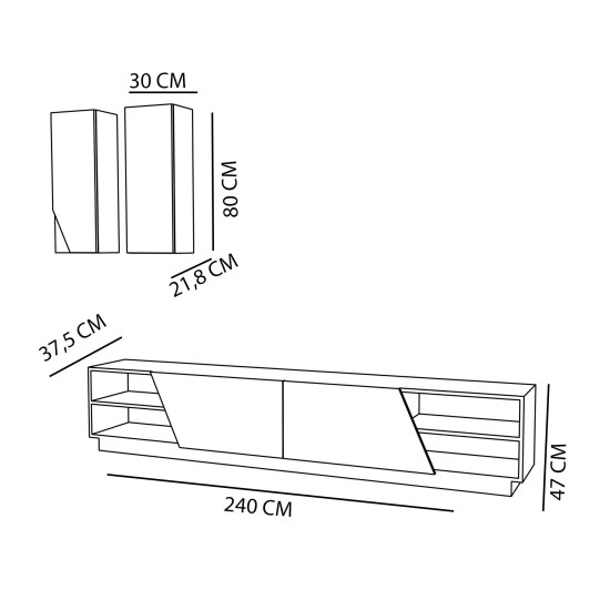 Hanah Home TV Unit Zebra - Black, Teak Black
Teak