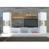 Σύνθεση Τηλεόρασης - Lore - Χρώμα Φυσικό Teak Λευκό - 160x31,5x125εκ