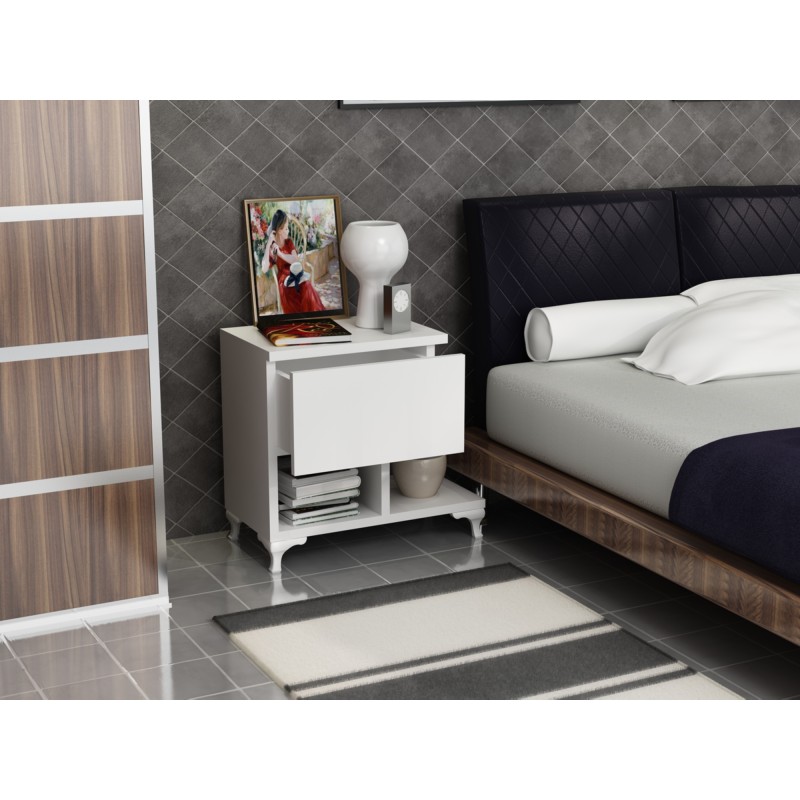 Κομοδίνο Cast - Χρώμα Λευκό - 46,8x33x46,8εκ