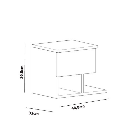 Nightstand Yasso - White White Hanah Home Nightstand Yasso - White White