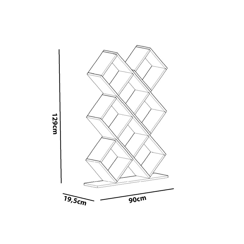 Βιβλιοθήκη Kumsal - Χρώμα Λευκό - 90x20x129εκ