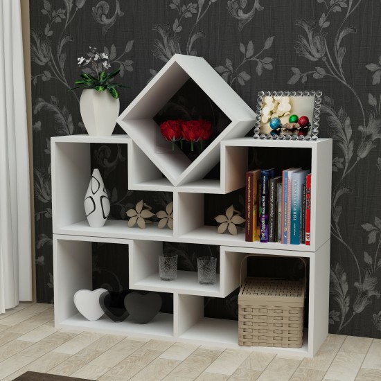 Βιβλιοθήκη - Beled - Χρώμα Λευκό - 105x29.5x76.4εκ Βιβλιοθήκη - Beled - Χρώμα Λευκό - 105x29.5x76.4εκ