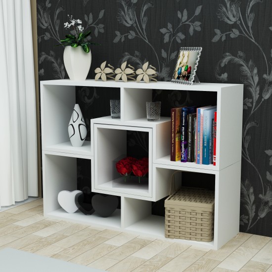 Βιβλιοθήκη - Beled - Χρώμα Λευκό - 105x29.5x76.4εκ Βιβλιοθήκη - Beled - Χρώμα Λευκό - 105x29.5x76.4εκ