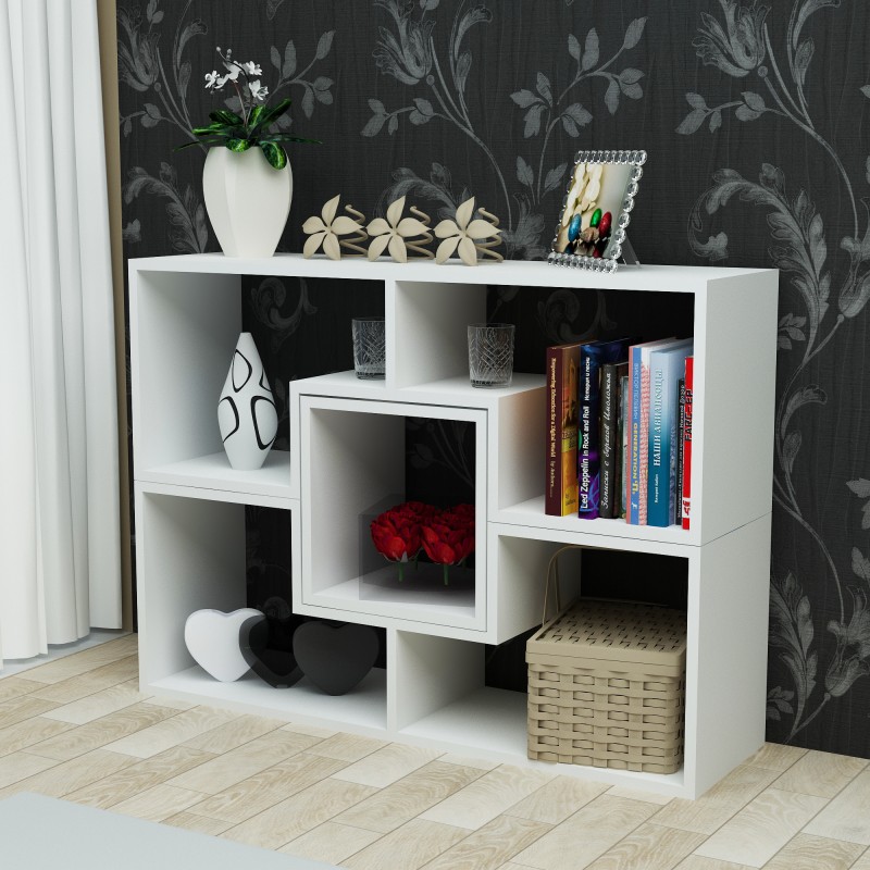 Βιβλιοθήκη - Beled - Χρώμα Λευκό - 105x29.5x76.4εκ