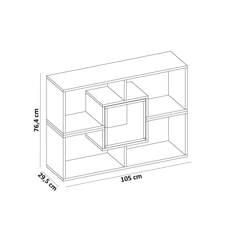 Βιβλιοθήκη - Beled - Χρώμα Λευκό - 105x29.5x76.4εκ