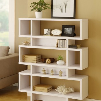 Βιβλιοθήκη - Elze - Χρώμα Λευκό - 90x19,6x130,8εκ