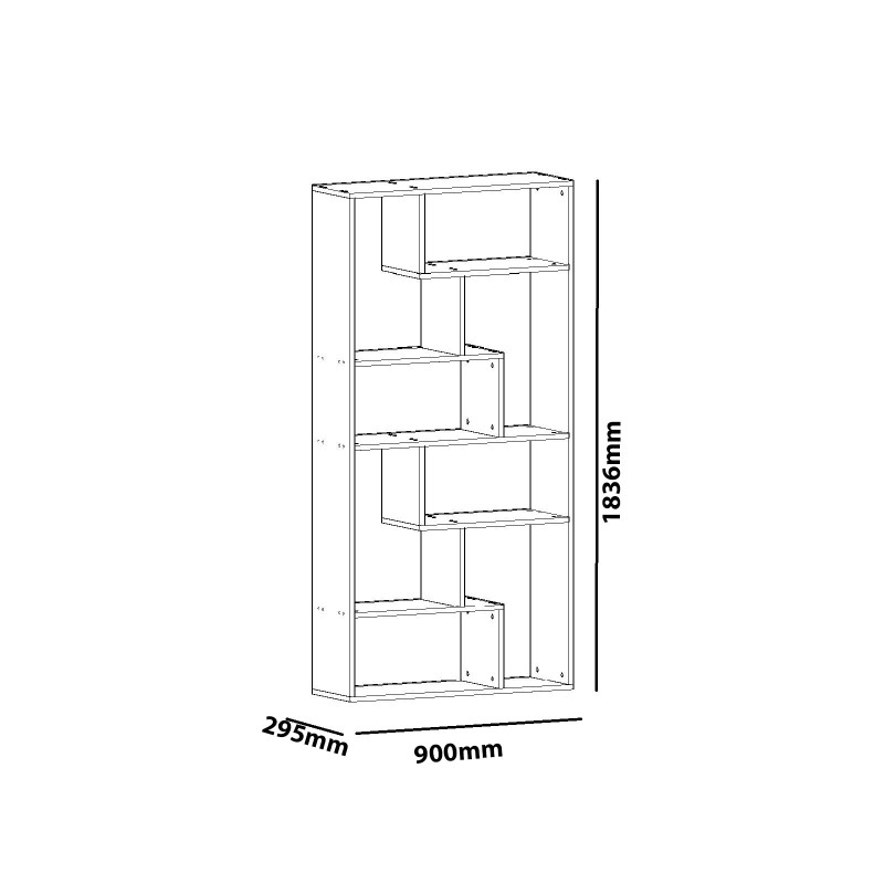 Βιβλιοθήκη - Serra - Χρώμα Λευκό - 90x30x184εκ