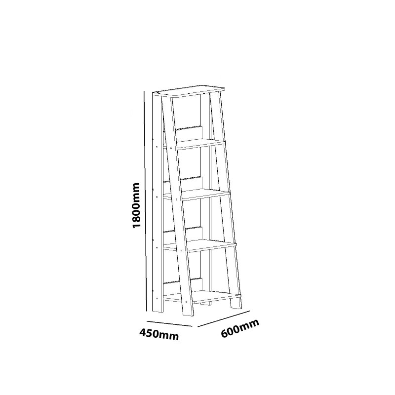 Βιβλιοθήκη - Setre - Χρώμα Λευκό - 60x45x180εκ