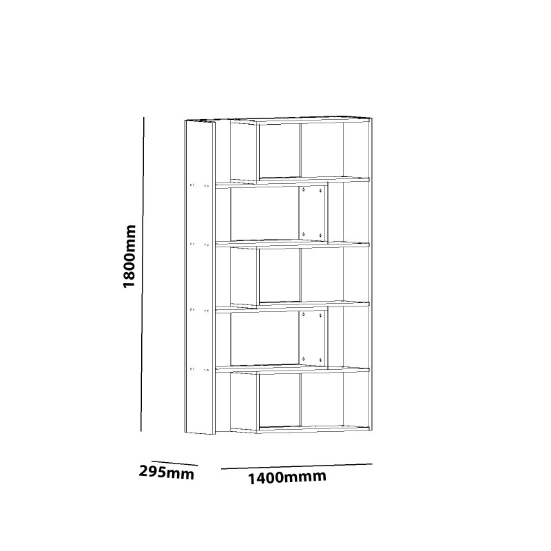 Βιβλιοθήκη - Save - Χρώμα Λευκό - 140x30x180εκ