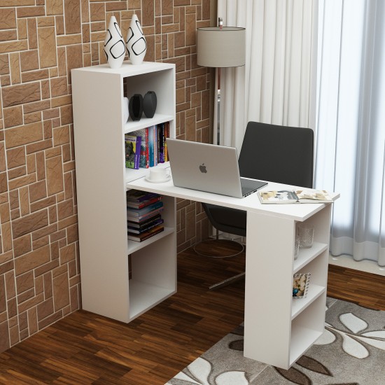Study Desk Last - White White Hanah Home Study Desk Last - White White