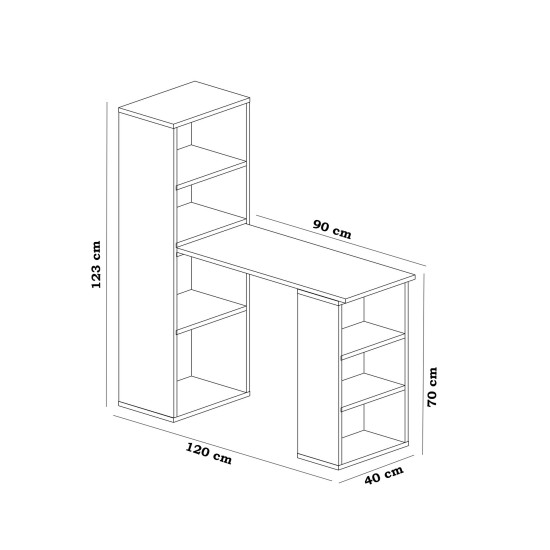 Study Desk Last - White White Hanah Home Study Desk Last - White White